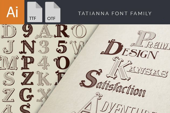 Tatianna Family: A Vintage Typeface for Retro Branding